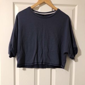 2 for $12 | Oversized Cropped Frayed Short Sleeve Sweater